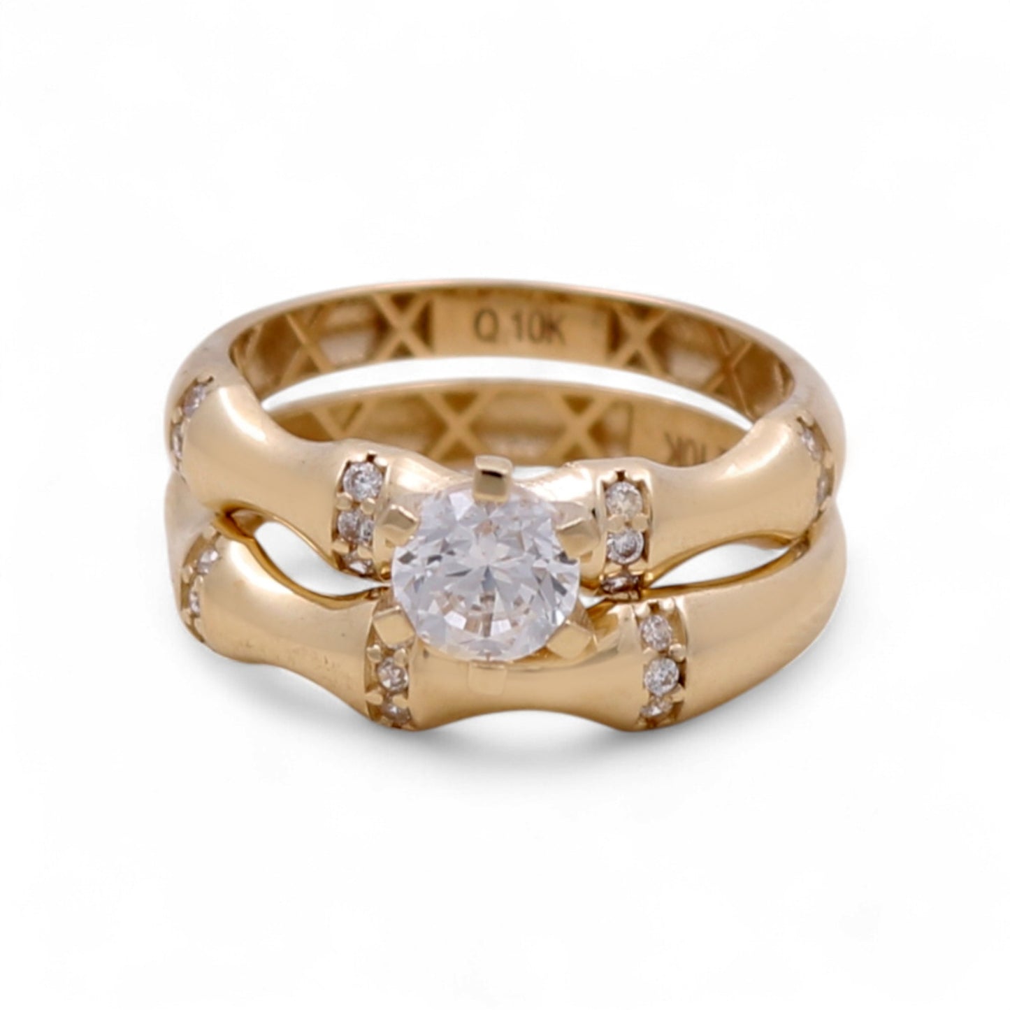 10K Yellow Gold Woman’s Bridal Set / Stone: Cz / Size: 8.25 / Weight: 3.7 GR / CQWR0BS-1