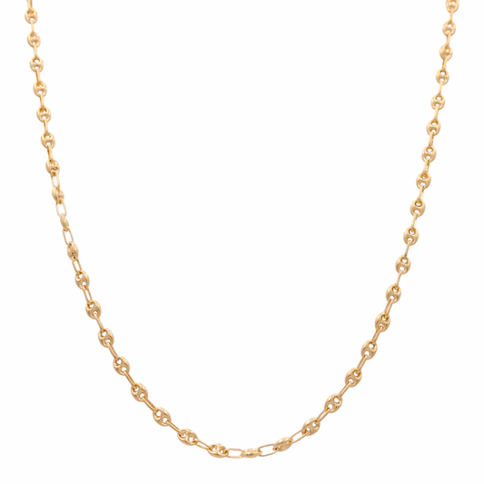 10K Yellow Gold SemiSolid GG Chain / Size: 6mm 24" / Weight: 14.8gr / HCSCH0GG6-24