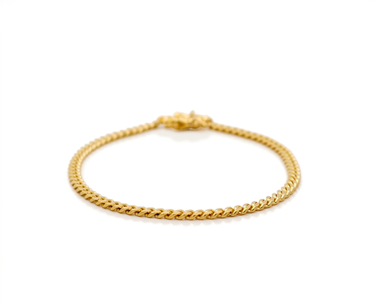 10K Yellow Gold Solid Cuban Link Bracelet / Size: 3mm 7" / Weight: 5.1GR / SCCAWB0CL3-7