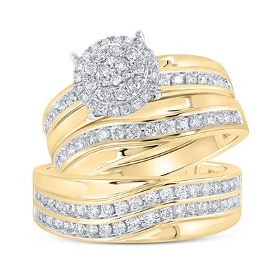 10k Dia Yellow Gold Diamond Trio Set / Size: sz7 sz10 / 167372