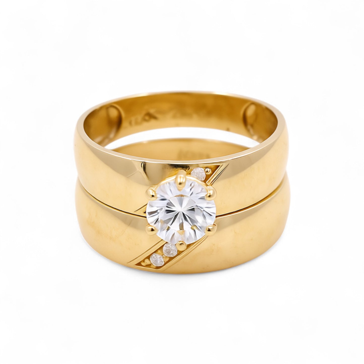 14K Yellow Gold Women’s Bridal Set / Stone: Cz / Size: 7.5 / Weight: 4.8 GR / DEEWR4BS-13
