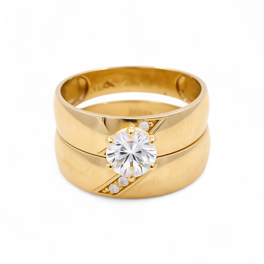 14K Yellow Gold Women’s Bridal Set / Stone: Cz / Size: 7.5 / Weight: 4.8 GR / DEEWR4BS-13