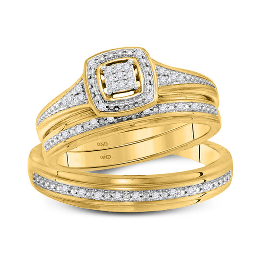 10k Diamond Yellow Gold Diamond Trio Set / Size: 7 and 10 / 117736