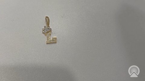14K Yellow Gold Initial Pendant (L) with Crown / Weight: 1.7GR / CCFPD4-L