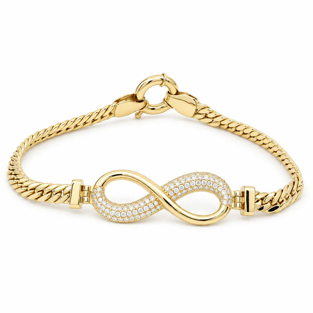 10K Yellow Gold Women's Bracelet with Infinity / Stone: Cz / Size: 7.5" / Weight: 6.1 GR / DOWB0IF-1