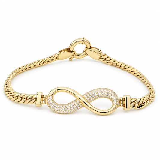 10K Yellow Gold Women's Bracelet with Infinity / Stone: Cz / Size: 7.5" / Weight: 6.1 GR / DOWB0IF-1