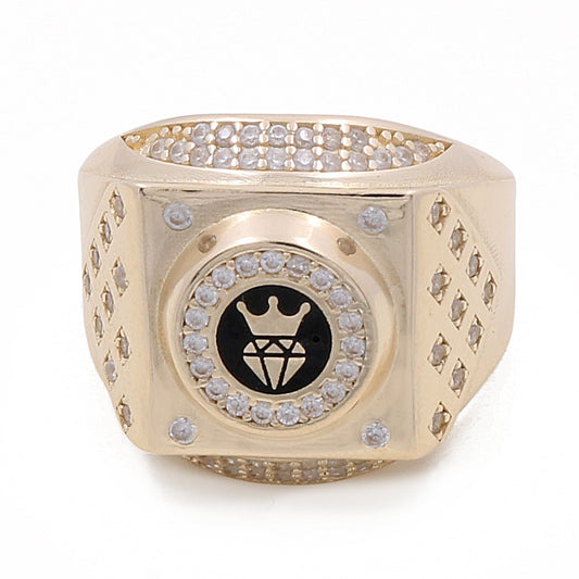 14K Yellow Gold Monaco Ring / CZ / Size 10 / Weight: 7.9 GR