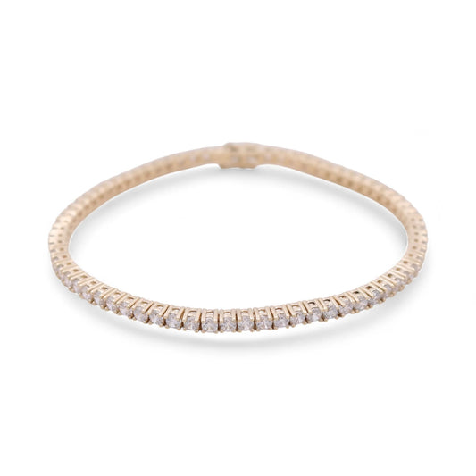 14K Yellow Gold Tennis Link Bracelet with Cz / Size: 7.5" / Weight: 8.2 GR / CLBWB4FS