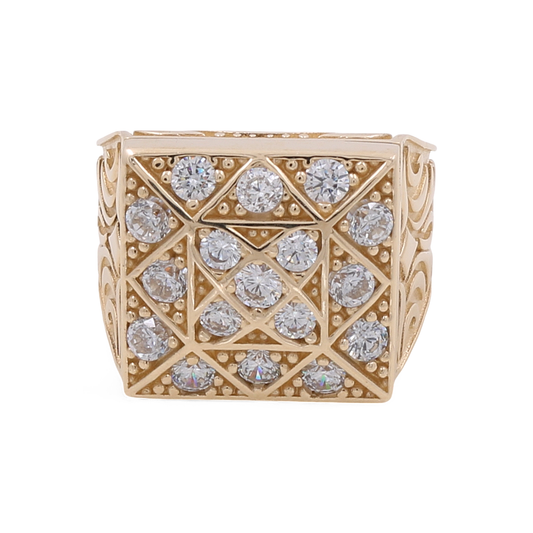 Anillo de moda para hombre en oro amarillo de 14 quilates / Tamaño: 10,5 / Peso: 19,1 g / COMR4FS-15