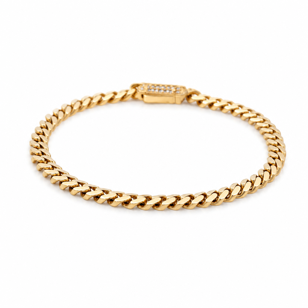 10K Yellow Gold Monaco Women's Bracelet / Size: 7mm-7.5'' / Weight: 6.6gr / DOWB0MON7-7.5