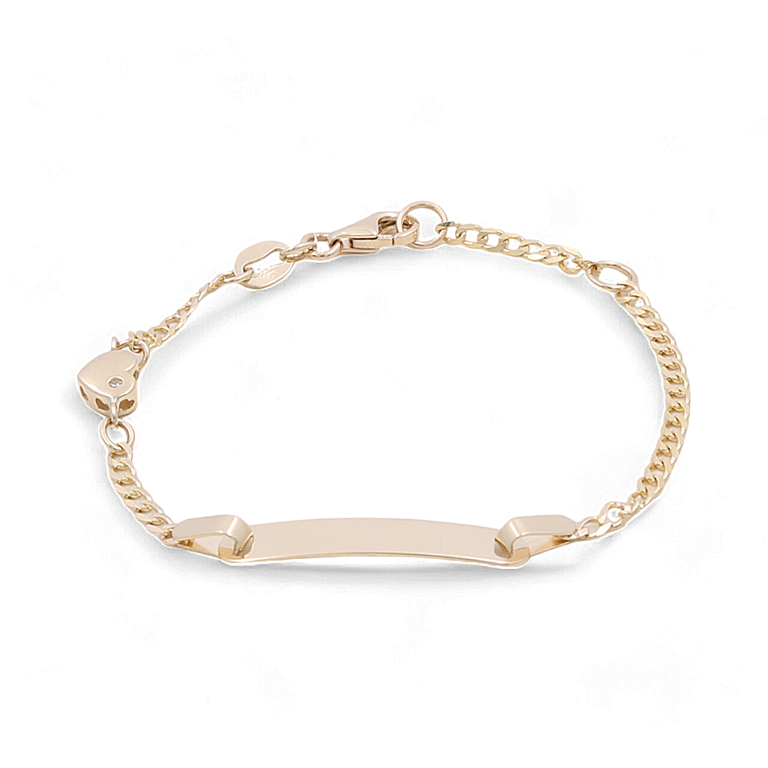 14K Yellow Gold Kids Bracelet / Size: 5.5” / CZ / Weight: 2.0 GR / CSBB4HR