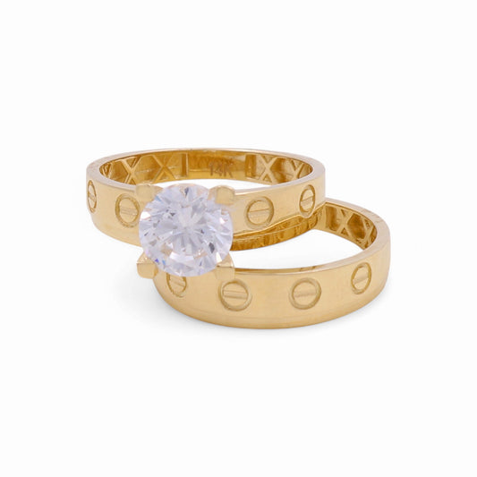 14K Yellow Gold Women’s CT Bridal Set / Stone: Cz / Size: 7 / Weight: 4.3 GR / CPWR4BSCT-1