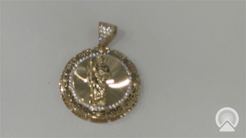10K Yellow Gold San Judas Medall Pendant With Cz  / Size:  / Weight: 6GR / CAPD0SJ
