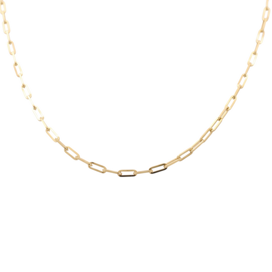 10K Yellow Gold Paper Clip Link Chain / Size: 3mm-18'' / Weight: 5.1gr / CSCH0PC3-18