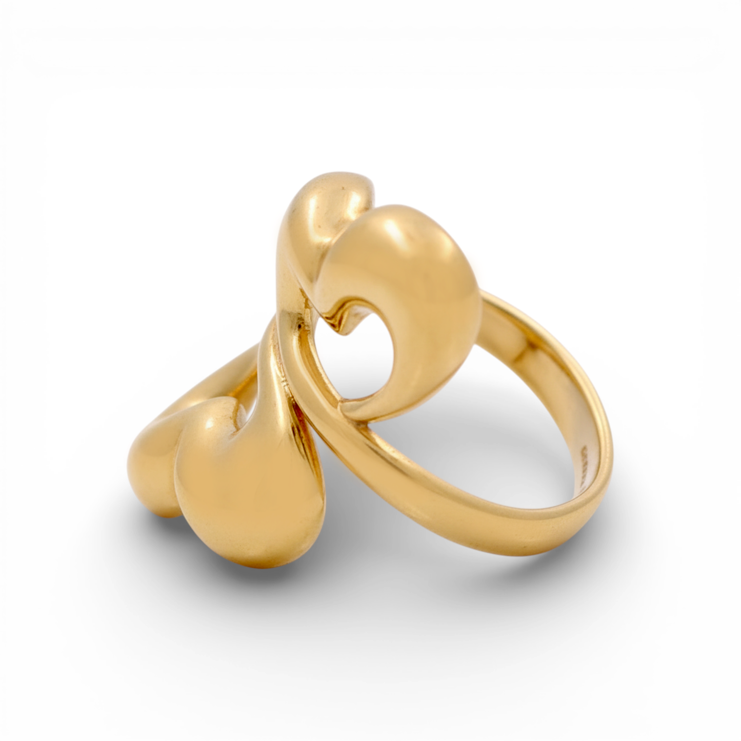 10K Yellow Gold Two Hearts Women's Ring / Size: 7.5 / Weight: 3.8 GR / Y24-458