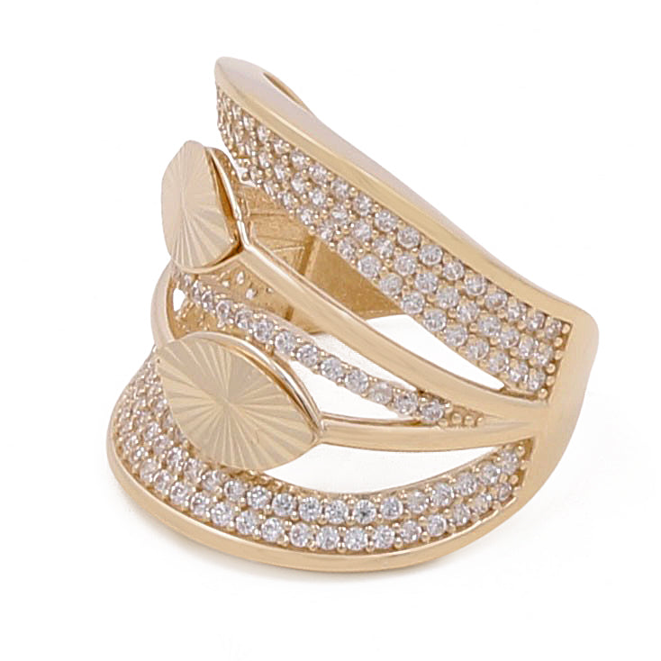 Anillo de moda para mujer en oro amarillo de 14 quilates / CZ / Peso: 6,0 gr / COWR4FS-100