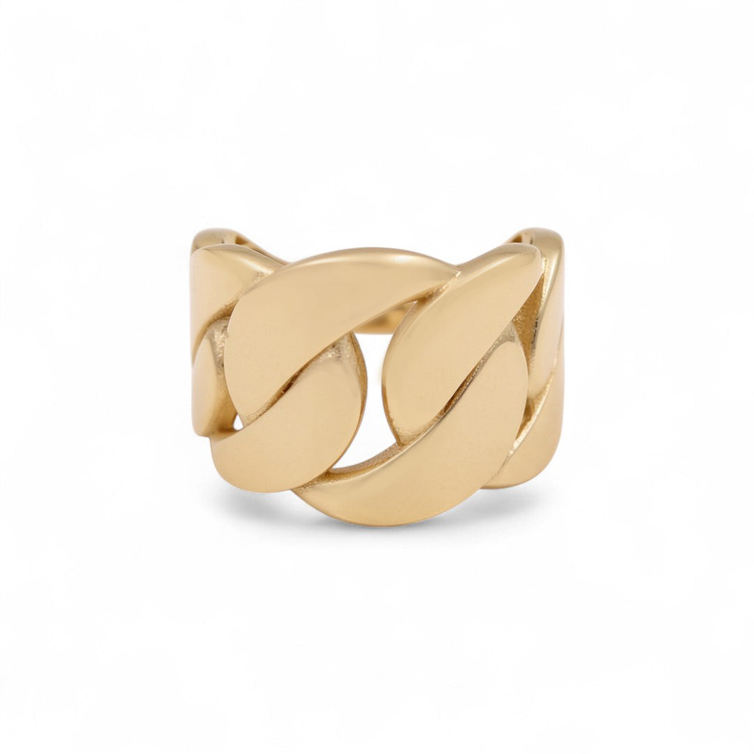 14K Yellow Gold Fashion Women's Ring with Chain Design / Size: 8 / Weight: 4.6 GR / COWR4FS-171