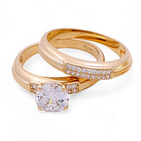 14K Yellow Gold Woman’s Bridal Set / Stone: Cz / Size: 6.5 / Weight: 5.3 GR / KEEWR4BS-8