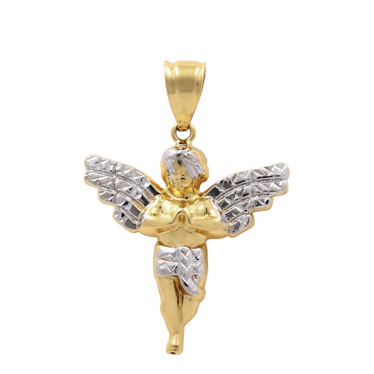 14K Yellow and White Gold Angel Pendant / Weight: 2.5 GR