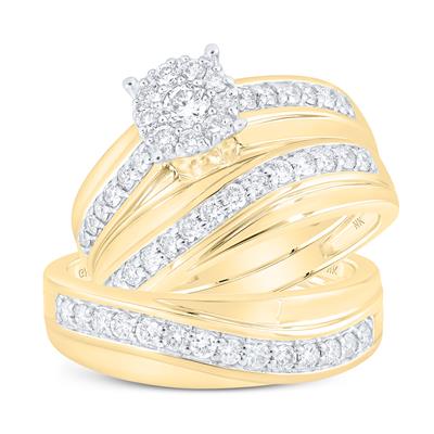 10k  Yellow Gold Diamond Trio Bridal Set / Size:7&10 / 174922