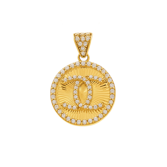 10K Yellow Gold Fashion Pendant CC With Cz/ Size:  / Weight: 3 GR / CSPD0CC