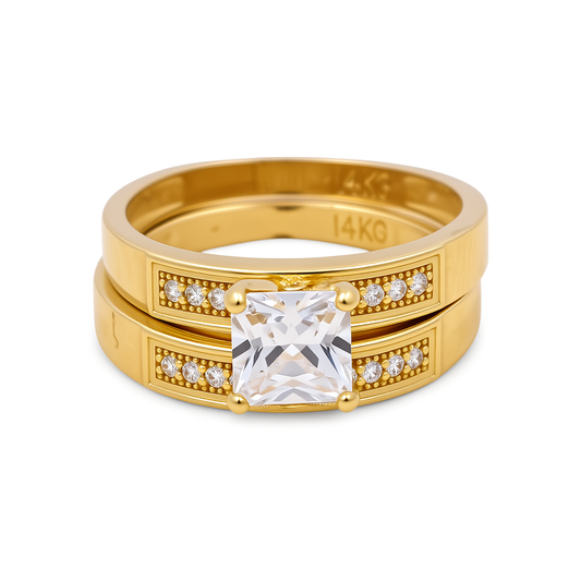 14K Yellow Gold Women’s Bridal Set / Stone: Cz / Size: 8 / Weight: 5.2 GR / DEEWR4BS-9
