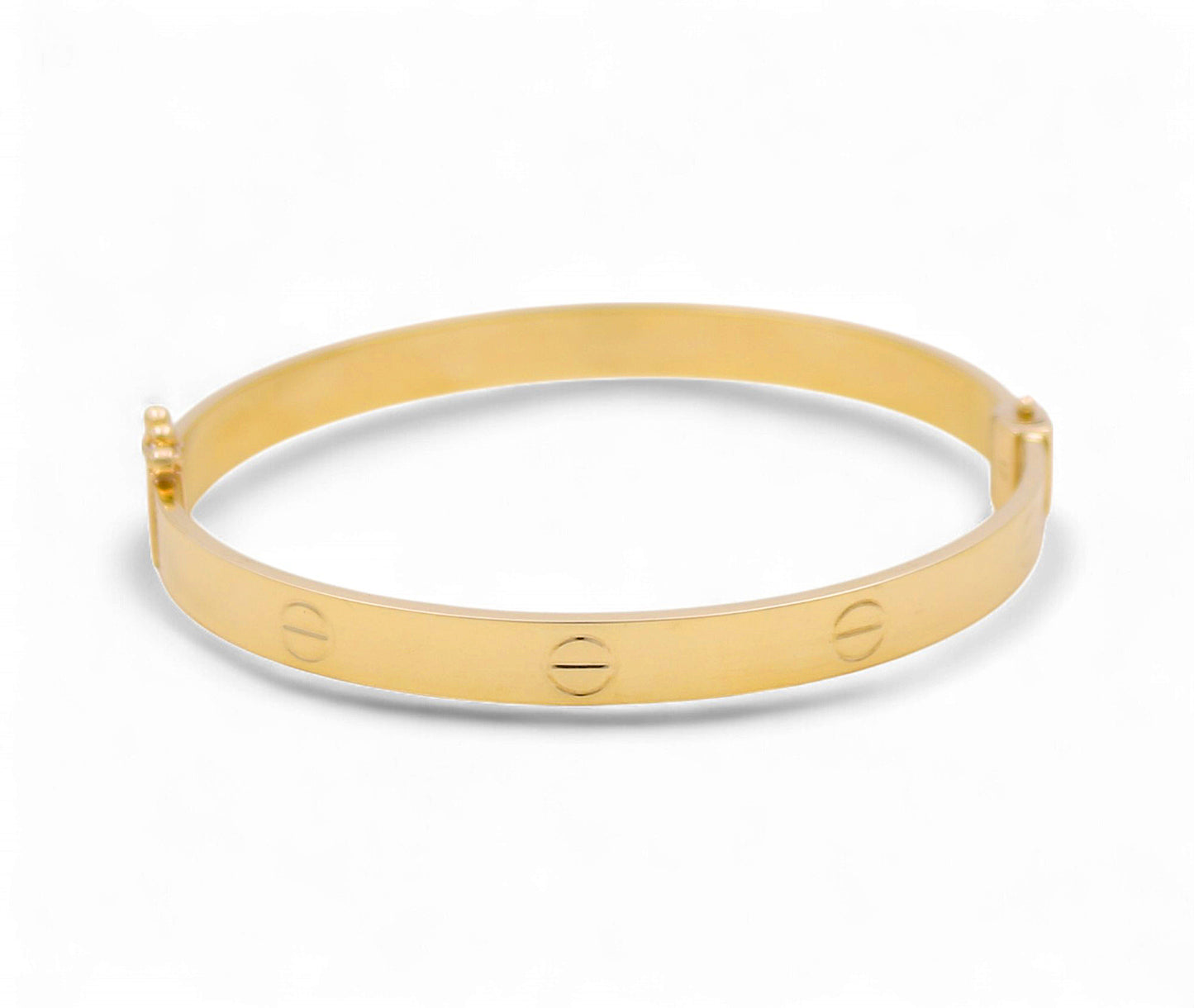 10K Yellow Gold Semisolid Fashion CT Women’s Bangle Bracelet / 6MM sz18 / Weight: 6.9 GR / DQBB0CT