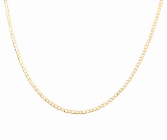 14K Yellow Gold Italian Flat Chain / Size: 3mm 18" / Weight: 5.8 GR / 655-00028
