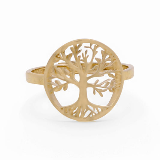 14K Yellow Gold Tree of Live Women's Ring / Size: 8 / Weight: 2 GR / DPWR4TL