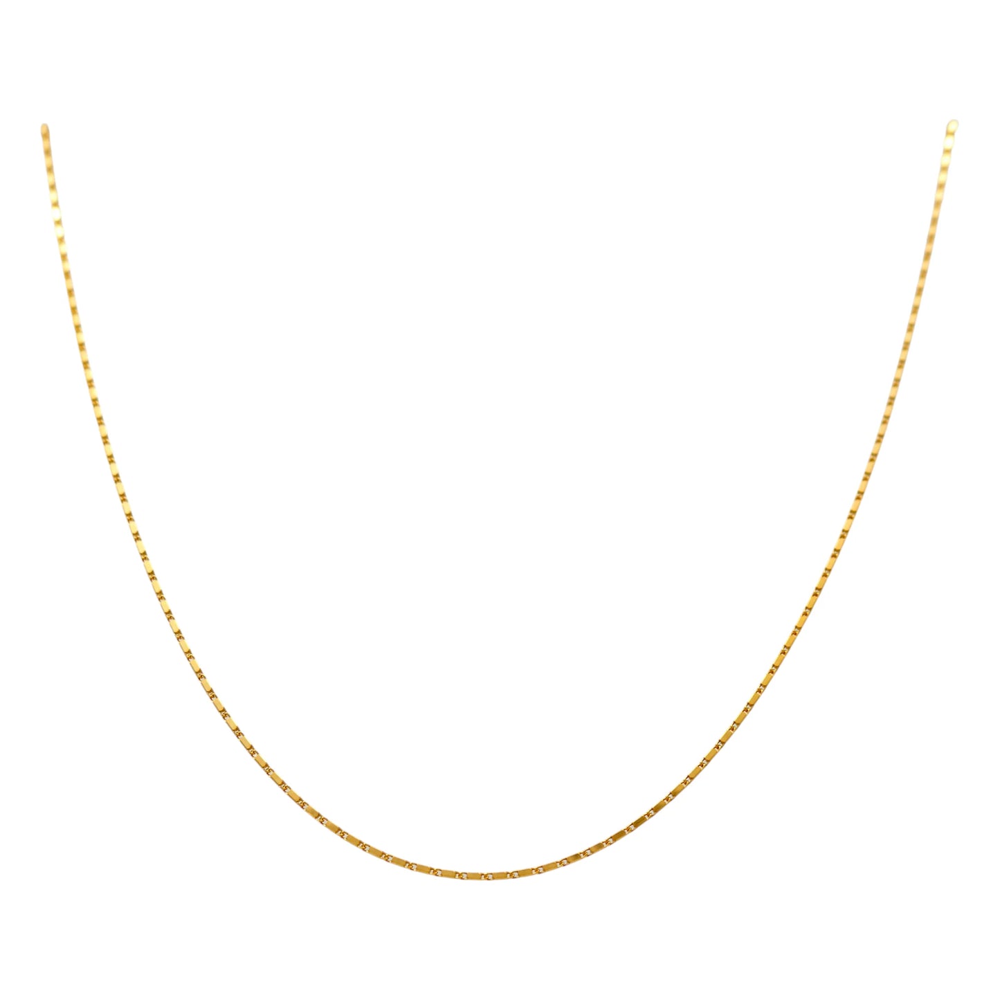 10K Yellow Gold Fancy Link Chain / Size: 1mm 18" / Weight: 3.1GR / CCSCH0FL1-18
