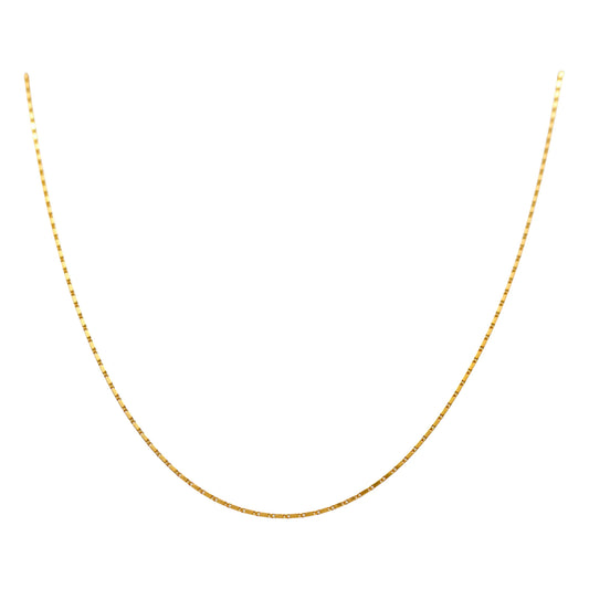 10K Yellow Gold Fancy Link Chain / Size: 1mm 18" / Weight: 3.1GR / CCSCH0FL1-18