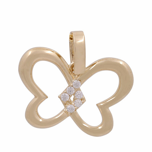 Colgante de mariposa en oro amarillo de 10 quilates / CZ / Peso: 0,8 GR / DPPD0BF
