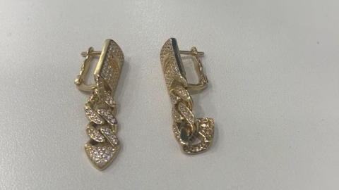 14K Yellow Gold Monaco Women’s Drop Earrings / Stone: Cz / Weight: 8.2GR / DED4MON