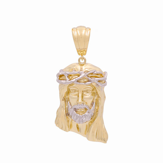 Colgante de cabeza de Cristo en oro amarillo y blanco de 10 quilates / Peso: 11 GR / WP-83