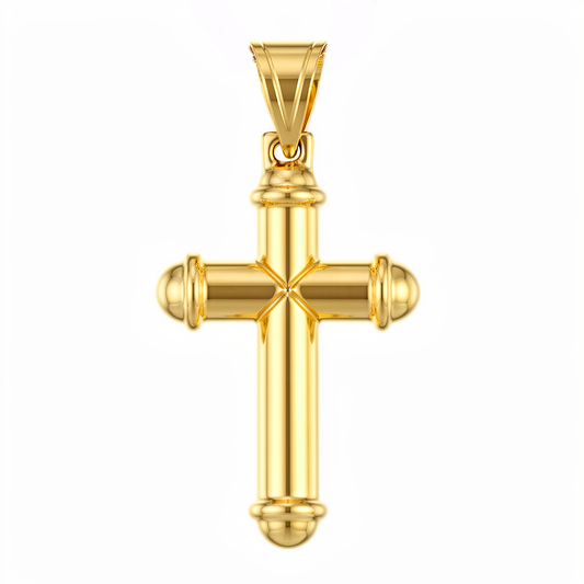 10K Yellow Gold Plain Cross Pendant / Weight: 3.1 GR / DQPD0CS-5
