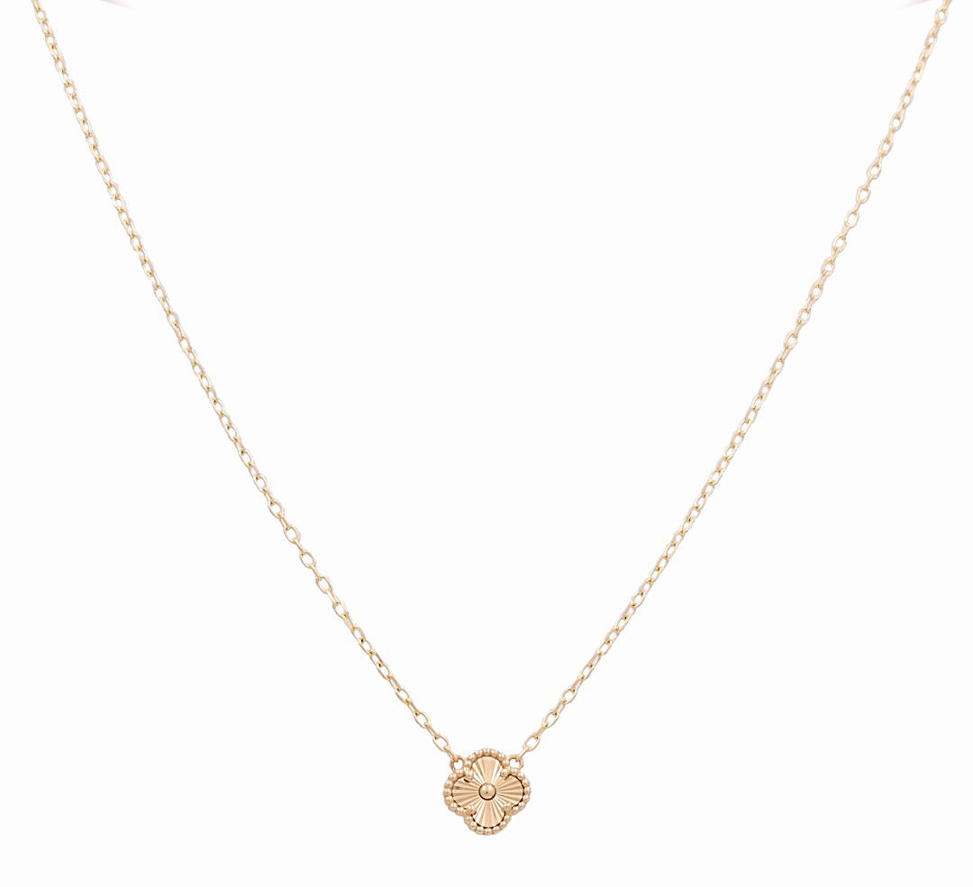 14K Yellow Gold Clover Women's Necklace