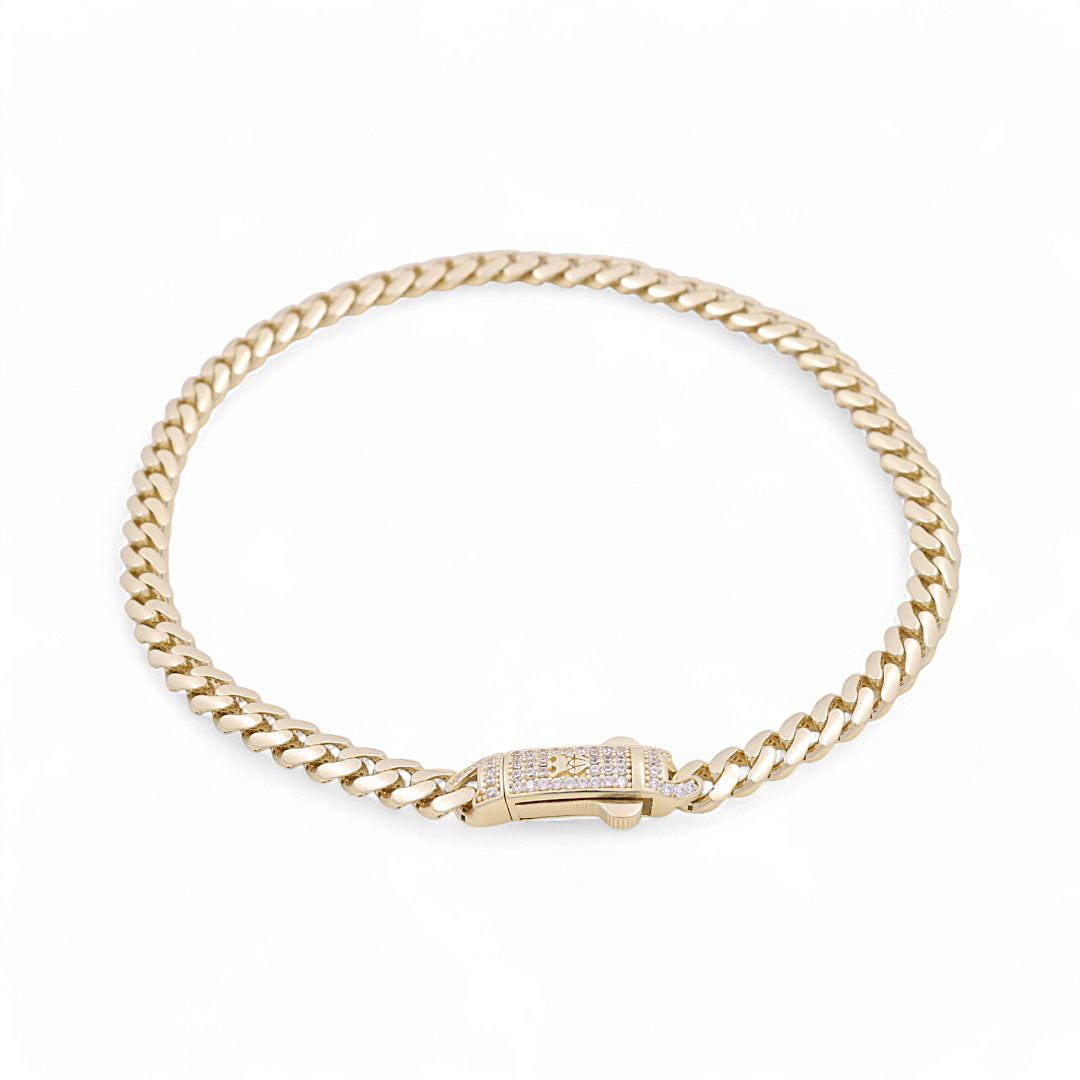 10K Yellow Gold Monaco Woman's Bracelet / Size: 7mm 7.5" / Weight: 9GR / COWB0MON7-7.5