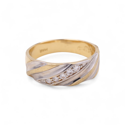 14K Yellow and White Gold Men’s Wedding Band / Stone: Cz / Size: 10.5 / Weight: 4.3 GR / DEEMWBTT4BS