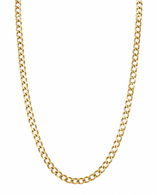 14K FC TF Yellow Gold Solid Curb Chain / Size: 5.5mm 24" / Weight: 19.4gr / FCCH4CB5.5-24