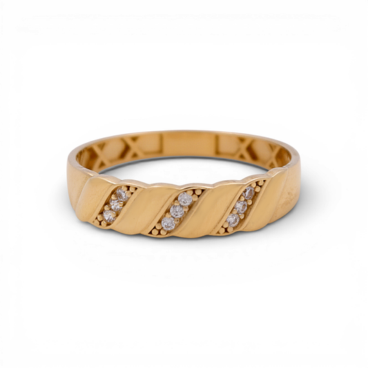 10K Yellow Gold Men’s Wedding Band / Stone: Cz / Size: 11 / Weight: 1.5 GR / CQMWB0BS-8