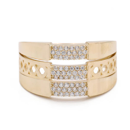 14K Yellow Gold Women’s Fashion Ring / CZ / Size 8 / Weight: 4.2 GR / COWR4FS-140