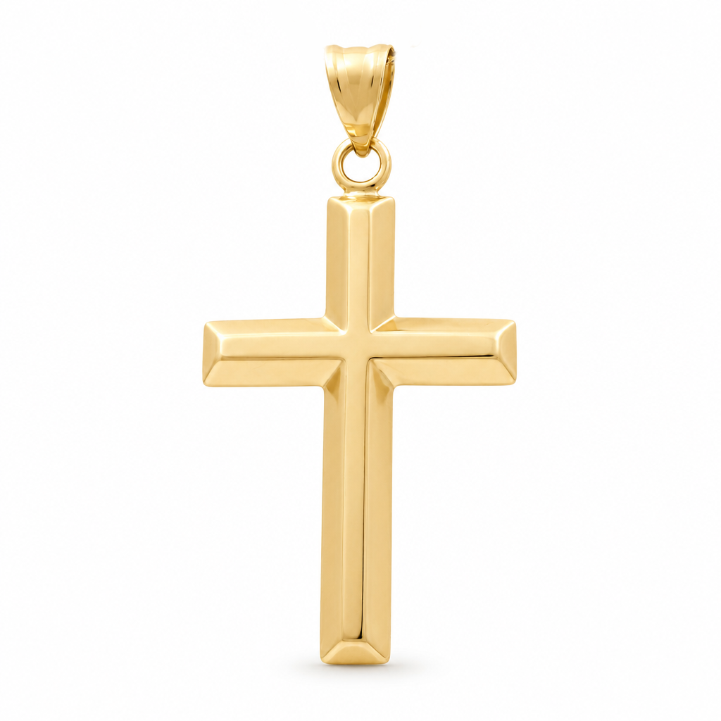 10K Yellow Gold Plain Cross Pendant / Weight: 2 GR / DQPD0CS-11