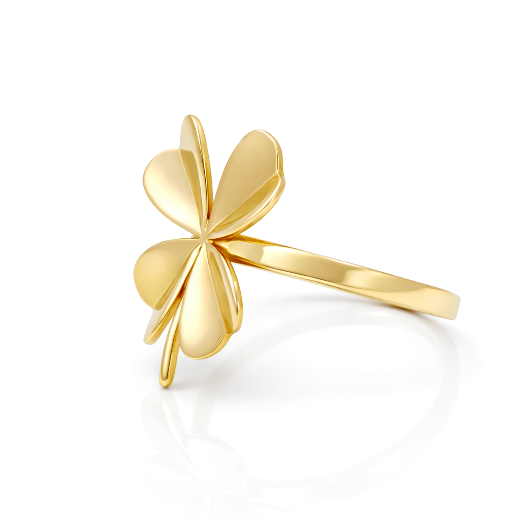 10K Yellow Gold Clover Women's Ring / Size: 7 / Weight: 1.6 GR / DQWR0CLV-1