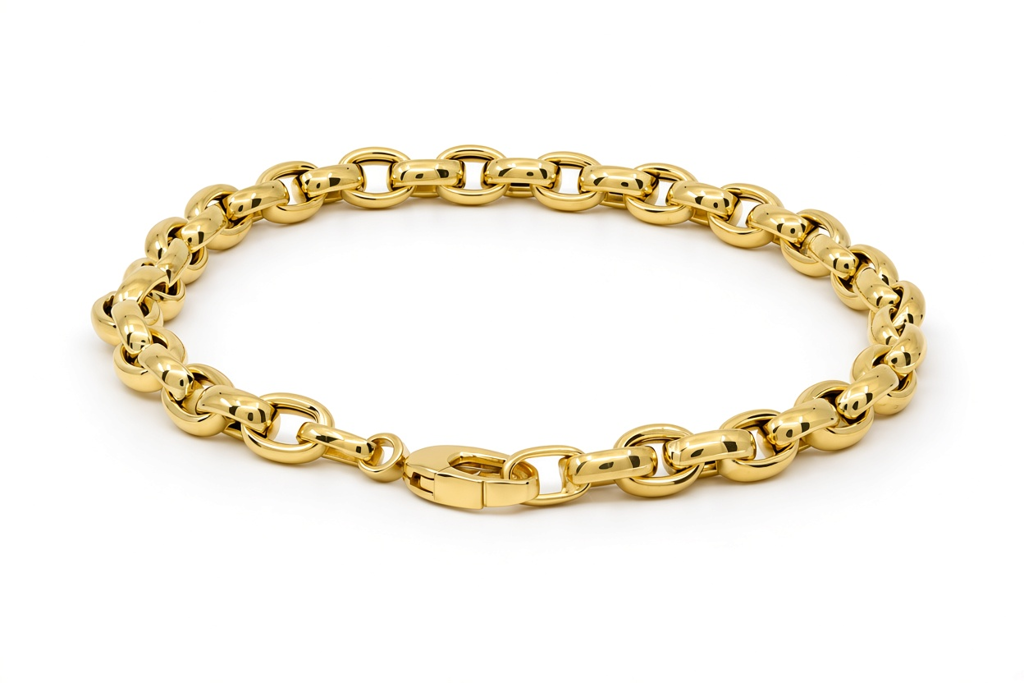 10K Yellow Gold Semisolid Italian Link Bracelet / Size: 7.5" / Weight: 5.5 GR / 180MR816BR