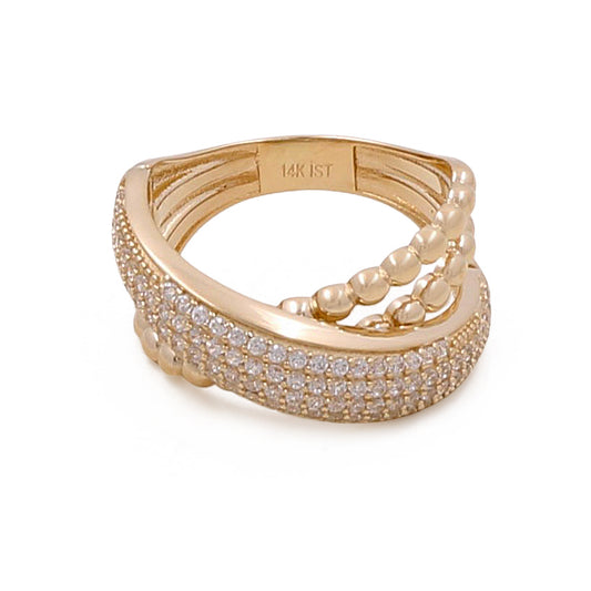 14K Yellow Gold Women’s Fashion Ring / CZ / Size 8 / Weight: 4.7 GR