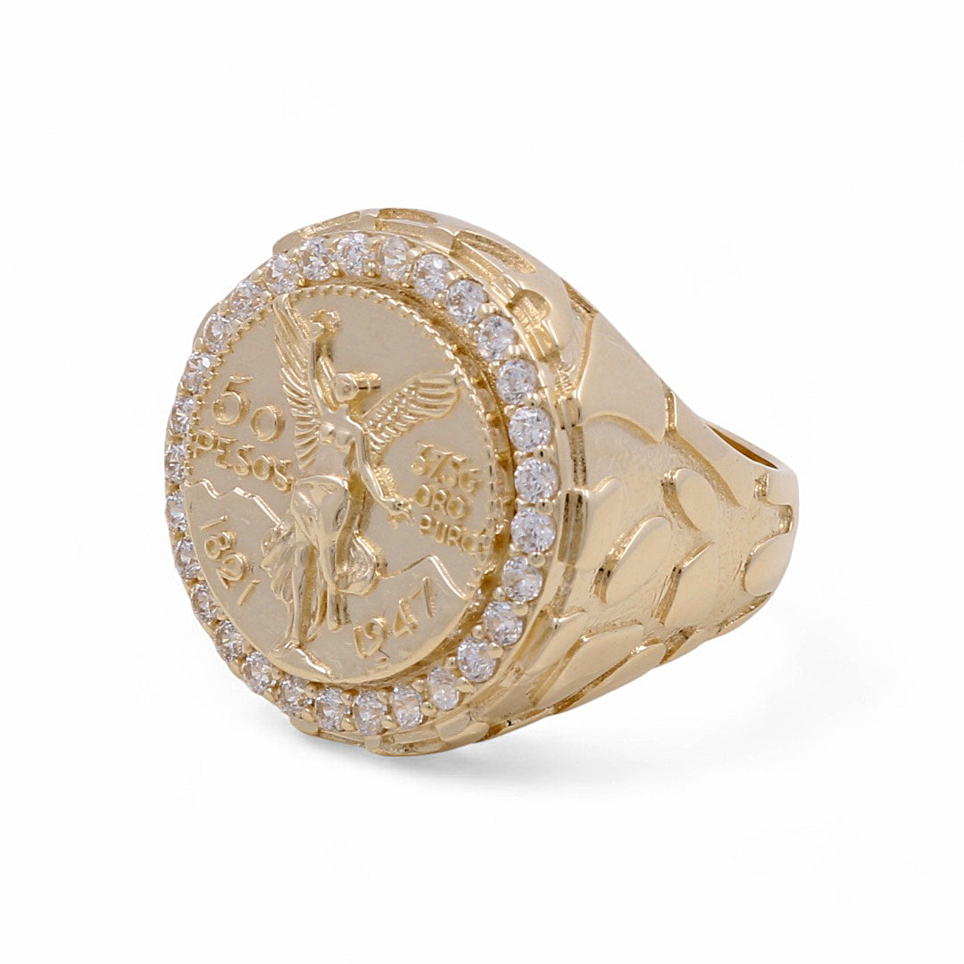 14K Yellow Gold Men’s Fashion Liberty Ring / CZ / Size 10.5 / Weight: 13.7 GR / CCWR4FS-3