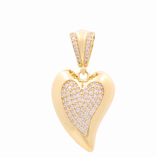 10K Yellow Gold Fashion Heart Women's Pendant with Cz / Weight: 3.1 GR / CQPD0HR-1