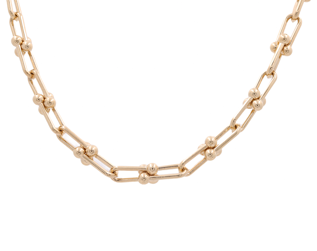 14K Yellow Gold Fashion Link Necklace /  Size: 18” / Weight: 26.9 GR / CONK4FS