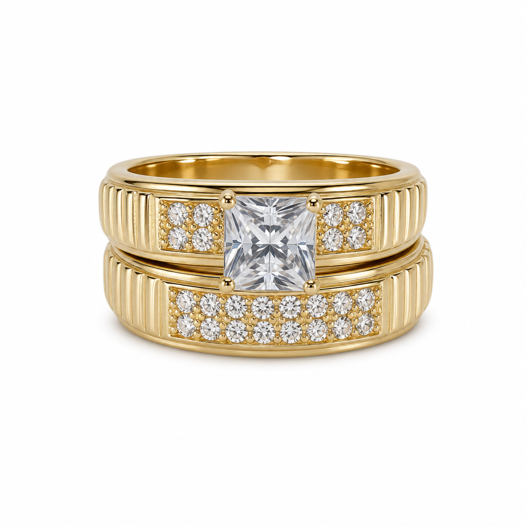 14K Yellow Gold Women’s Bridal Set / Stone: Cz / Size: 7 / Weight: 6.8 GR / KEEWR4BS-48