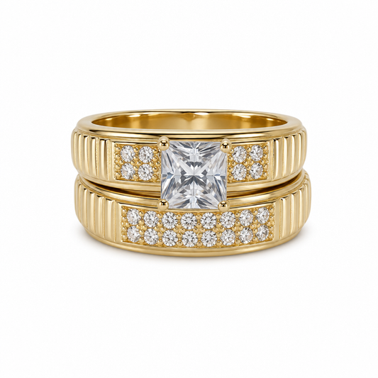 14K Yellow Gold Women’s Bridal Set / Stone: Cz / Size: 7 / Weight: 6.8 GR / KEEWR4BS-48